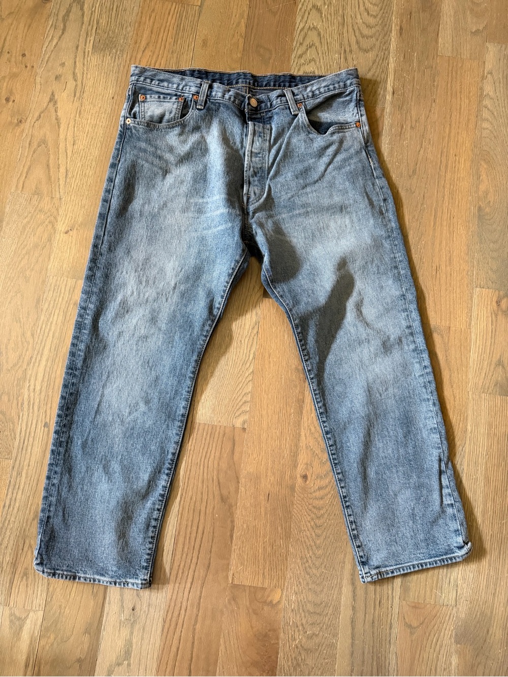 Levi's 501 93 38x27 Jeans Straight Leg Button Fly Blue Denim
